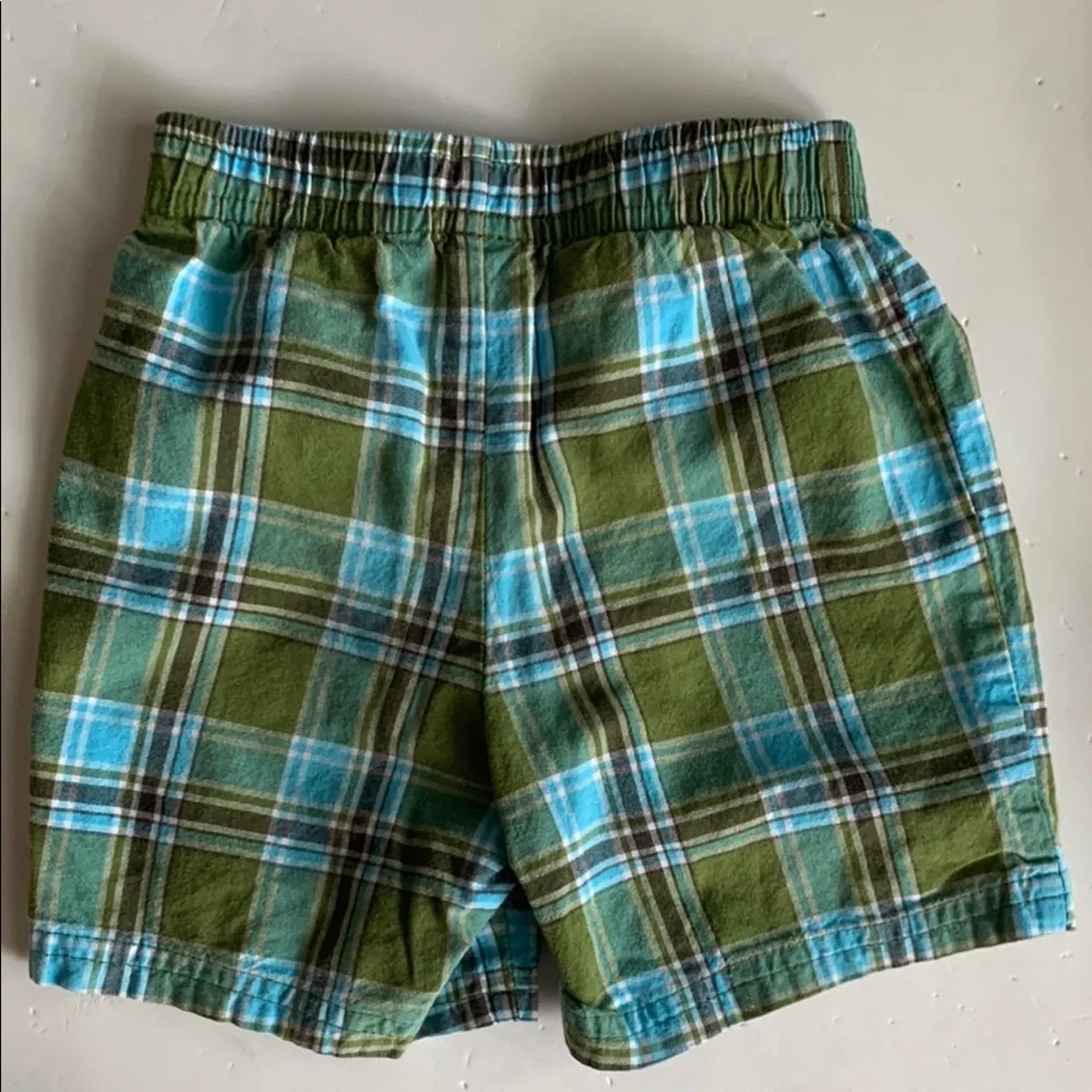 Carter's Jumping Beans Green Plaid and Tan Shorts Set Boys 2T